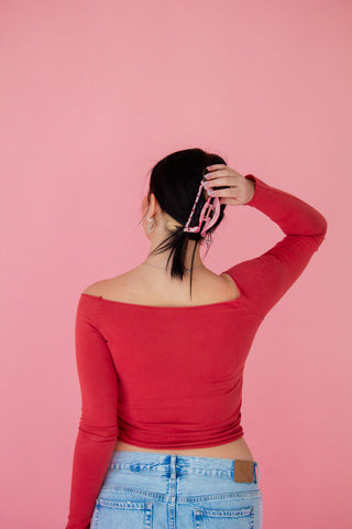 Pink & Red Polka Claw Clip