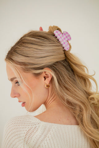 Daisy Checked Claw Clip