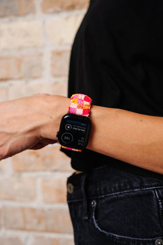 Bright Checkered Scrunchie Watch Band