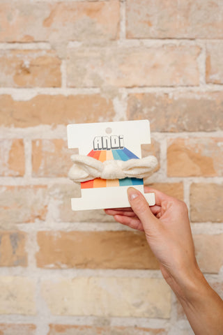 Towel Bow Scrunchie in Cream