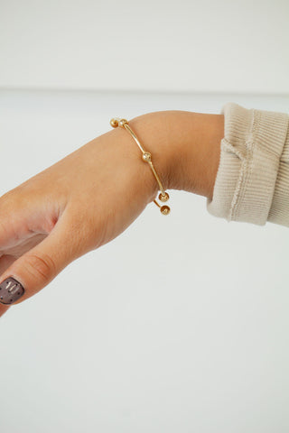 Gold Balled Bracelet Cuff