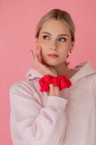 Red Striped Jumbo Scrunchie