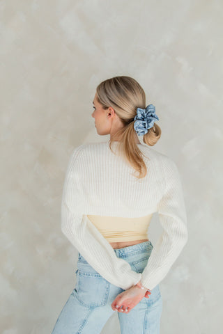 Blue Gingham Jumbo Scrunchie