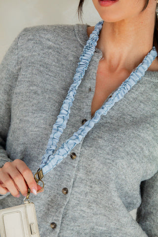 Blue Gingham Lanyard