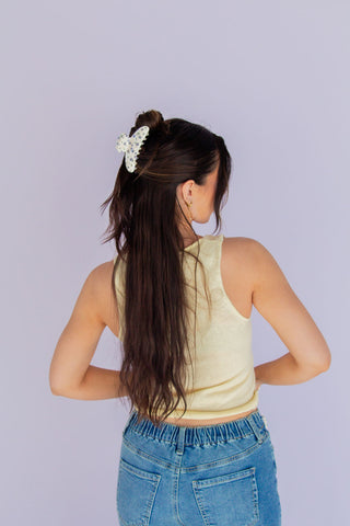 Dainty Blue Floral Claw Clip