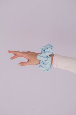 Blue Polka Dot Jumbo Scrunchie