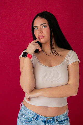 Red Striped Apple Watch Band