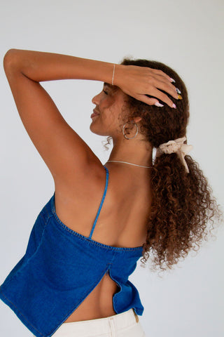 Champagne Sheer Bow Scrunchie