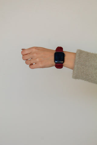 Crimson Scrunchie Watch Band