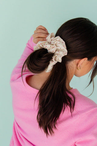 April Flowers Jumbo Scrunchie