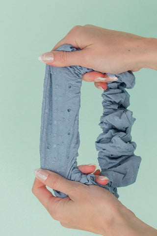 Slate Blue Eyelet Jumbo Scrunchie