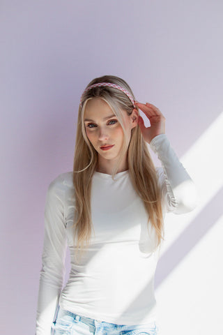 Mauve Checkered Headband