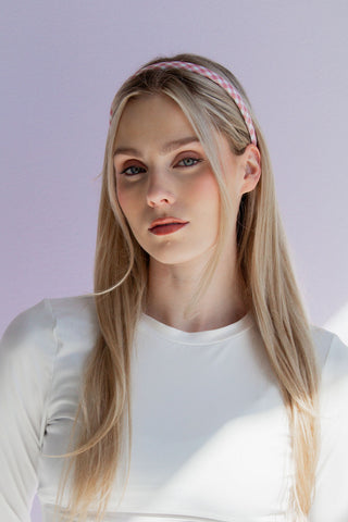 Mauve Checkered Headband