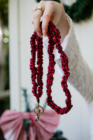 Red & Black Gingham Lanyard