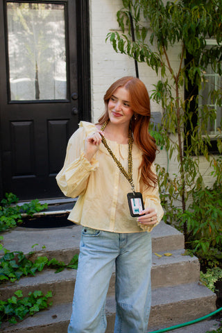 Honeybee Gingham Lanyard