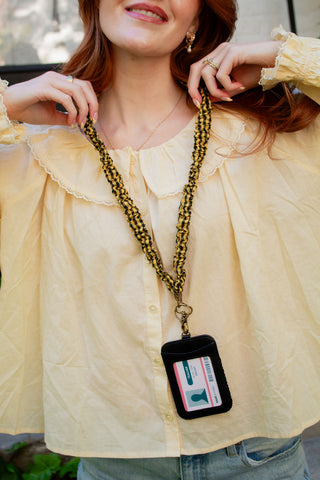 Honeybee Gingham Lanyard