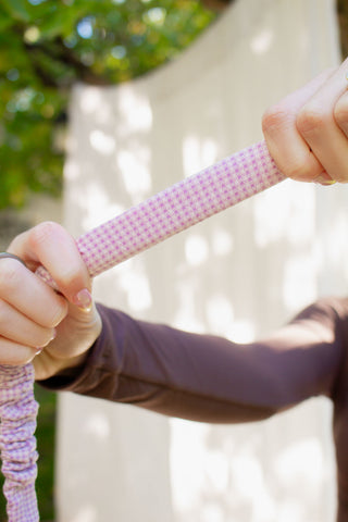 Wisteria Gingham Lanyard