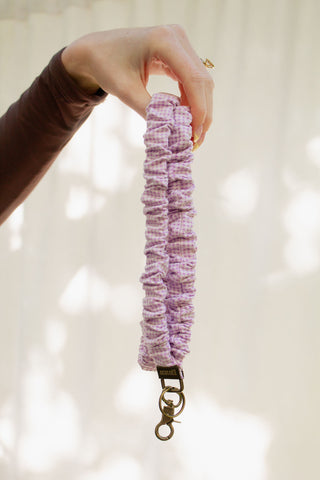 Wisteria Gingham Lanyard