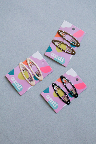 Neutral Dots Snap Clips 2-Pack