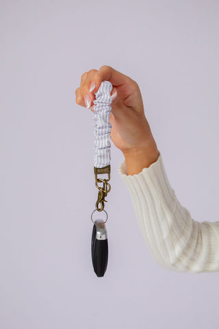 Gray Striped Keychain
