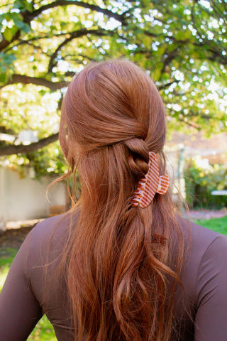 Saffron Stripe Claw Clip