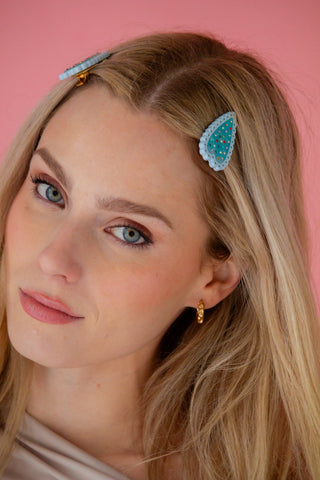 Rhinestone Heart Alligator Clips 2-Pack