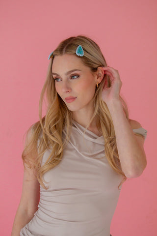 Rhinestone Heart Alligator Clips 2-Pack