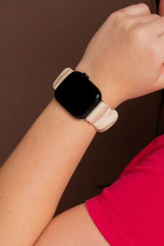 Oat Milk Luxe Scrunchie Band Compatible with Apple Watch