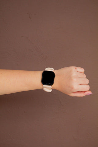 Oat Milk Luxe Scrunchie Band Compatible with Apple Watch