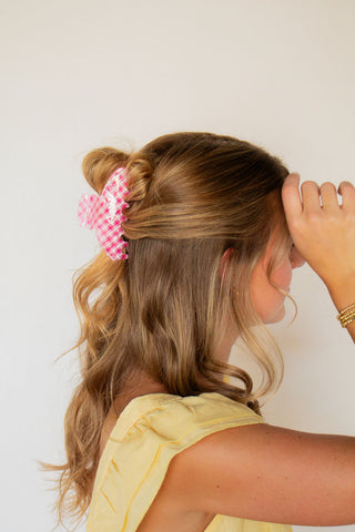 Bright Gingham Claw Clip