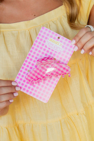 Bright Gingham Claw Clip