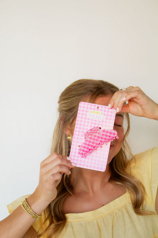 Bright Gingham Claw Clip