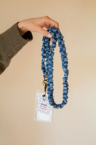 Denim Checked Lanyard
