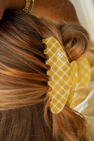 Bright Gingham Claw Clip
