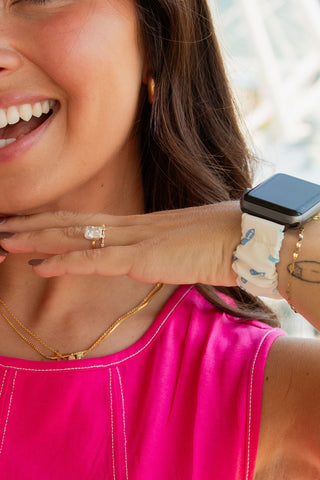 Blue Make Your Mark Scrunchie Watch Band