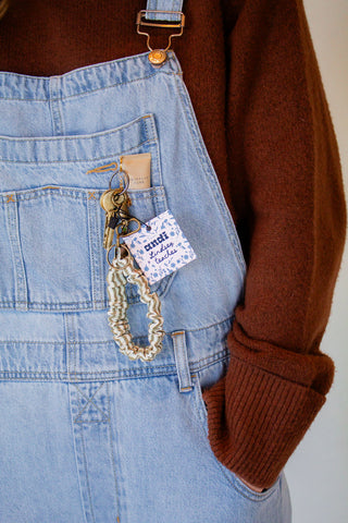 Green Striped Keychain