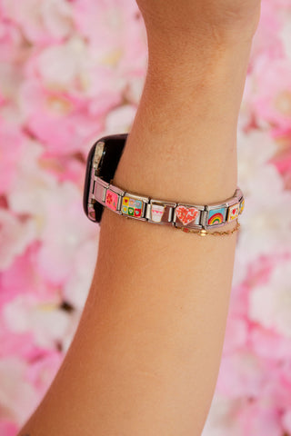 Silver Charm Watch Band