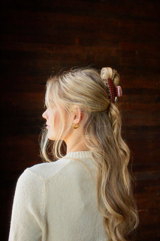 Cider Gingham Claw Clip
