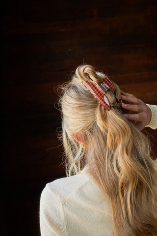 Cider Gingham Claw Clip