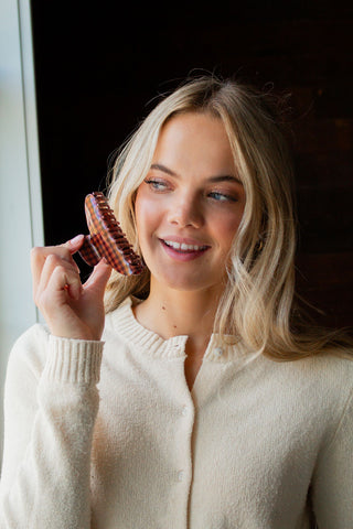 Cider Gingham Claw Clip