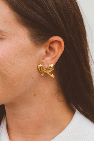 Big Gold Bow Studs