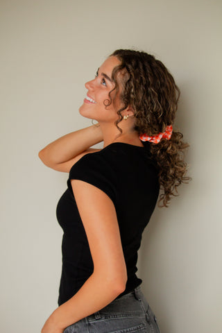 Orange Gingham Oversized Scrunchie