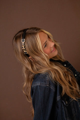 Chained Gold & Black Headband