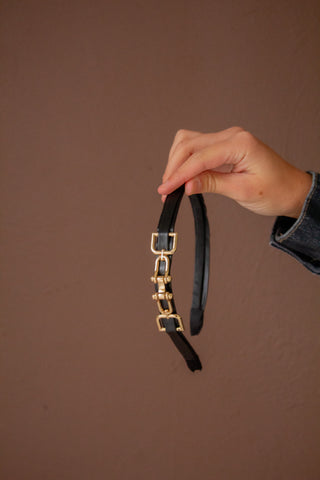 Chained Gold & Black Headband