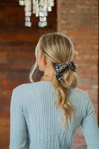 Navy Dreams Gingham Jumbo Scrunchie