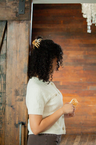 Creamy Latte Octopus Claw Clip