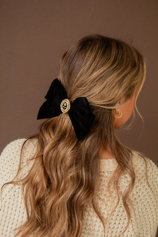 Rose Pendant Bow Barrette