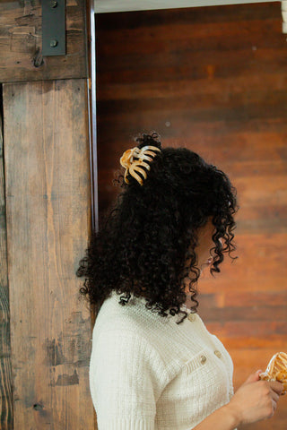 Creamy Latte Octopus Claw Clip