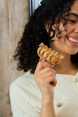 Creamy Latte Octopus Claw Clip