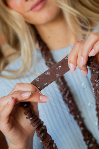 Mahogany Floral Lanyard